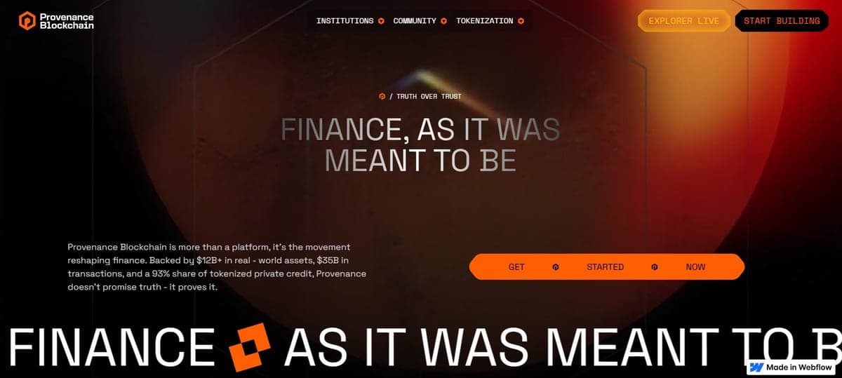 Provenance Blockchain screenshot